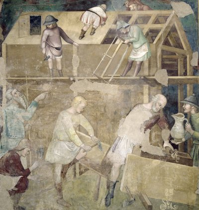 Noah Building the Ark, 1356-67 by also Manfredi de Battilori Bartolo di Fredi